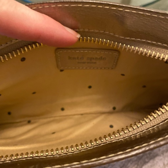 Kate Spade Chocolate Leather Pouch with Gold Detail - Picture 4 of 4